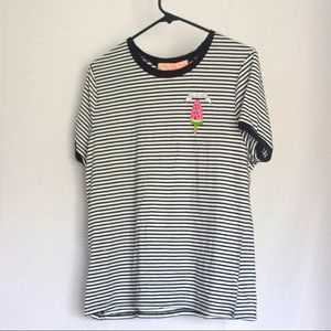 black and white striped women’s tshirt